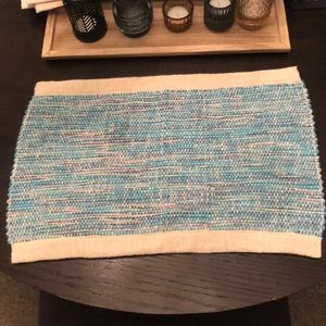 6 placemats blue and white knit from Bristol looms